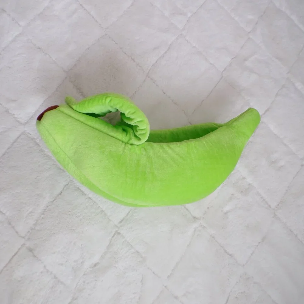 Cute Neon Green Banana Bed, Small Animal Cat Dog Rabbit Fuzzy Soft Portable NWOT